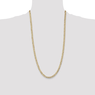 14K Open Concave Curb with Lobster Clasp Chain (Style LCR120-28)
