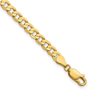 14K Open Concave Curb with Lobster Clasp Bracelet (Style LCR120-7)
