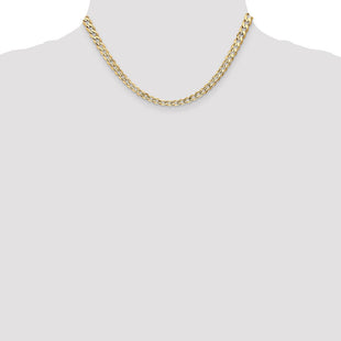14K Open Concave Curb with Lobster Clasp Chain (Style LCR140-16)