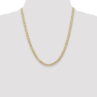 14K Open Concave Curb with Lobster Clasp Chain (Style LCR140-22)
