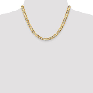14K Open Concave Curb with Lobster Clasp Chain (Style LCR180-18)