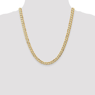 14K Open Concave Curb with Lobster Clasp Chain (Style LCR180-22)