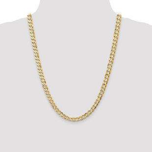 14K Open Concave Curb with Lobster Clasp Chain (Style LCR180-24)