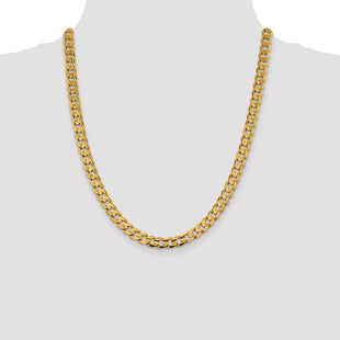 14K Open Concave Curb with Lobster Clasp Chain (Style LCR200-22)