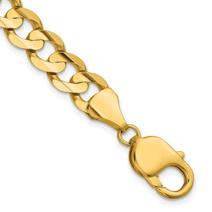 14K Open Concave Curb with Lobster Clasp Bracelet (Style LCR220-7)
