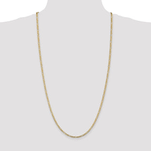 14K Concave Open Figaro with Lobster Clasp Chain (Style LFG080-30)