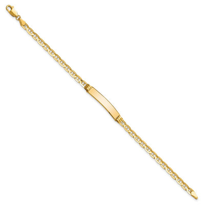 14K Polished Solid Chain/Solid Plate Anchor Link 24.5x4.5mm Plate ID Bracelet