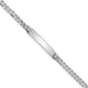 14K White Gold Polished Solid Chain/Solid Plate Flat Curb Link Plate ID Bracelet
