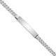 14K White Gold Polished Solid Chain/Solid Plate Flat Curb Link Plate ID Bracelet
