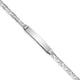 14K White Gold Polished Solid Chain/Solid Plate Anchor Link 25.5x4. Plate ID Bracelet, 7 x 4.8mm