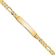 14K Polished Solid Chain/Solid Plate Flat Figaro Link Plate ID Bracelet