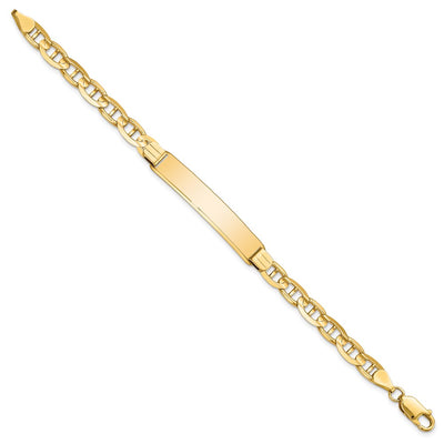 14K Polished Solid Chain/Solid Plate Anchor Link 38x7.8mm Plate ID Bracelet