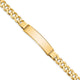 14K Polished Solid Chain/Solid Plate Flat Curb Link Plate ID Bracelet