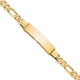 14K Polished Solid Chain/Solid Plate Flat Figaro Link Plate ID Bracelet