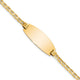 14K Polished Solid Chain/Solid Plate Anchor Link Oval 24x10.5mm Plate ID Bracelet