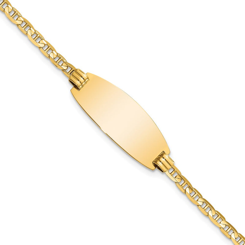 14K gold anchor link anchor ID bracelet
