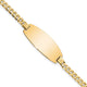 14K Polished Solid Chain/Solid Plate Curb Link Oval 27x11. Plate ID Bracelet