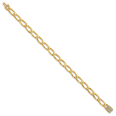 14K Hand-polished Open Link 1.65 carat Diamond Clasp Bracelet