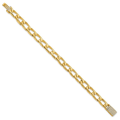 14K Hand-polished Open Link 1.2 carat Diamond Clasp Bracelet