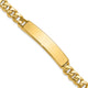 14K Hand-Polished Solid Chain Curb Link Plate ID Bracelet with Solid Plate Design, 8 x 7mm