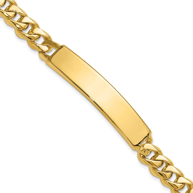 14K gold curb link plate ID bracelet