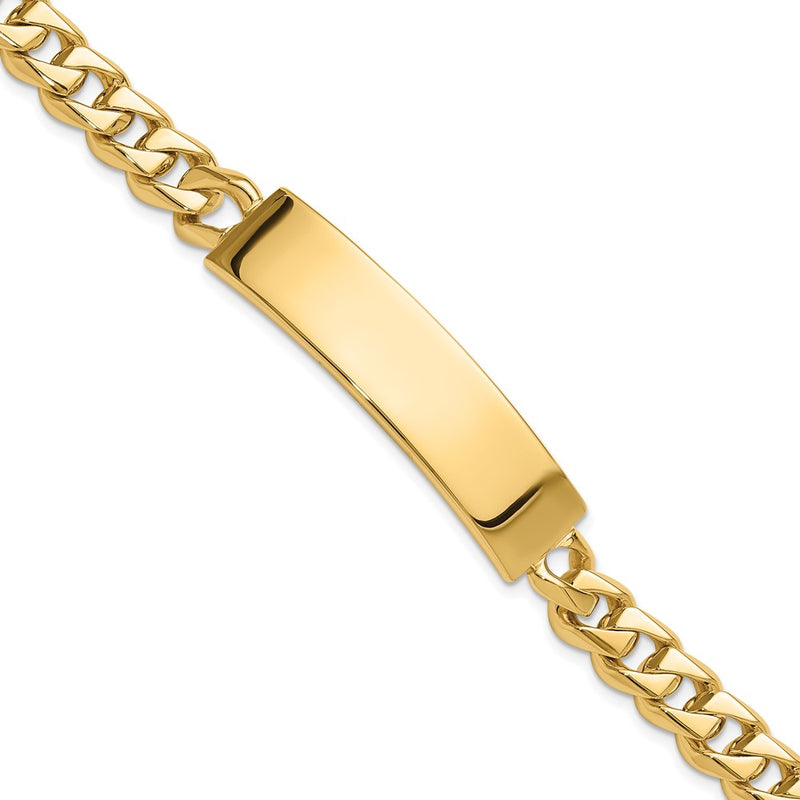 14K gold curb link plate ID bracelet