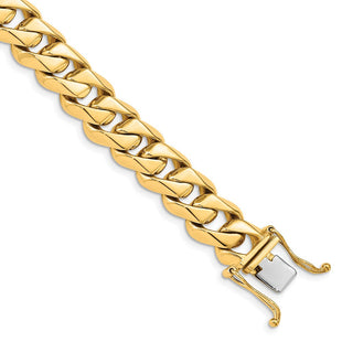 14K Hand Polished Fancy Traditional Link with Box Catch Clasp Bracelet (Style LK120-8)