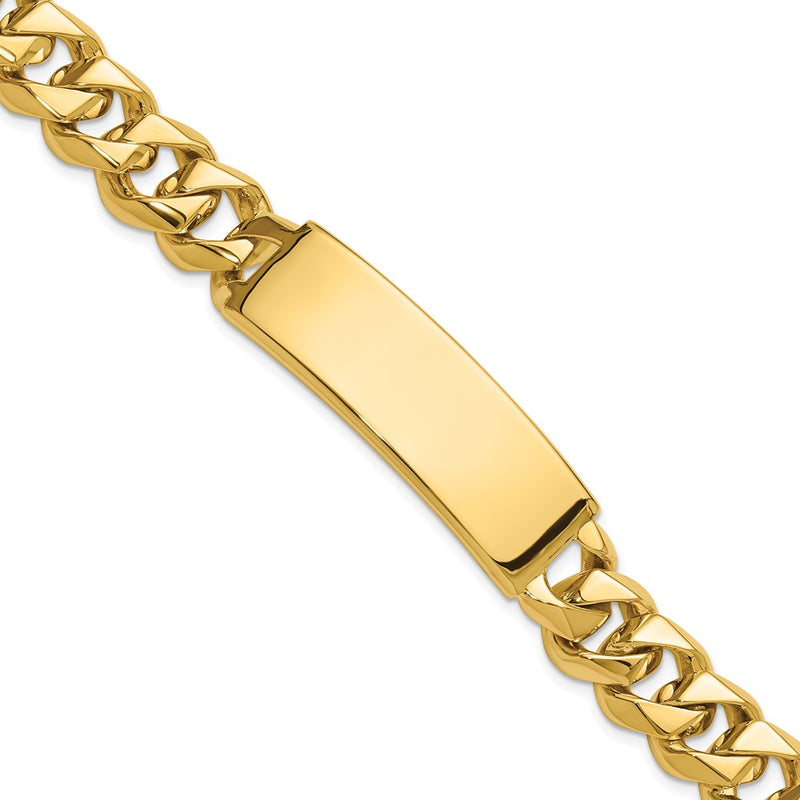 14K gold curb link plate ID bracelet