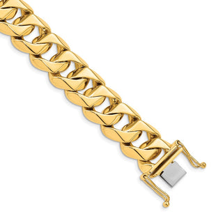 14K Hand Polished Fancy Traditional Link with Box Catch Clasp Bracelet (Style LK122-8)