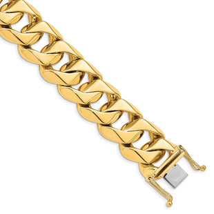 14K Hand Polished Fancy Traditional Link with Box Catch Clasp Bracelet (Style LK123-8)