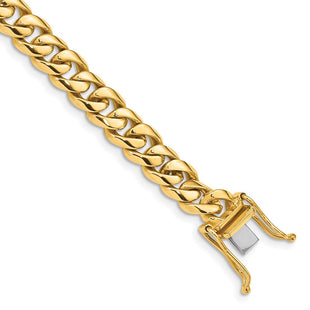 14K Hand Polished Rounded Curb Link with Box Catch Clasp Bracelet (Style LK124-8)
