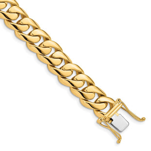 14K Hand Polished Rounded Curb Link with Box Catch Clasp Bracelet (Style LK127-8)