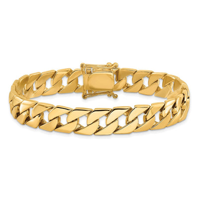 14K Hand Polished Fancy Link with Box Catch Necklace, 20 x 10.2mm
