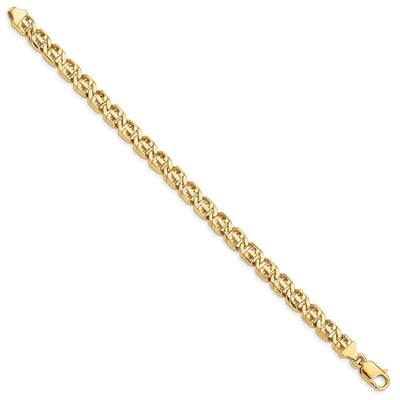 14K Hand Polished Fancy Link with Lobster Clasp Necklace, 18 x 6.75mm