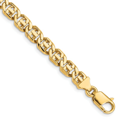 14K Hand Polished Fancy Link with Lobster Clasp Necklace, 18 x 6.75mm