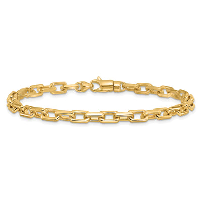 14K Hand Polished Fancy Link with Lobster Clasp Necklace, 18 x 5mm
