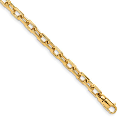 14K Hand Polished Fancy Link with Lobster Clasp Necklace, 18 x 5mm
