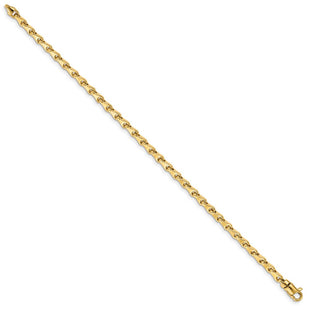 14K Hand Polished Fancy Link with Lobster Clasp Bracelet (Style LK723-7)