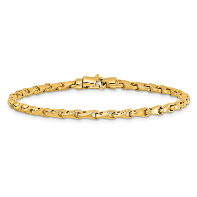 14K Hand Polished Fancy Link with Lobster Clasp Necklace, 18 x 3.3mm
