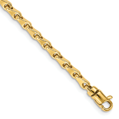 14K Hand Polished Fancy Link with Lobster Clasp Necklace, 18 x 3.3mm