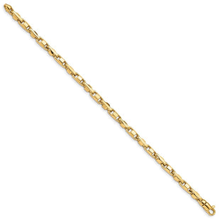 14K Hand Polished Fancy Link with Lobster Clasp Bracelet (Style LK737-7)