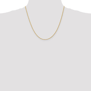 14K Diamond-cut Solid Machine Made Rope with Lobster Clasp Chain (Style M012L-20)