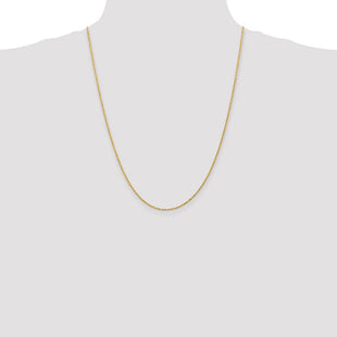14K Diamond-cut Solid Machine Made Rope with Lobster Clasp Chain (Style M012L-24)