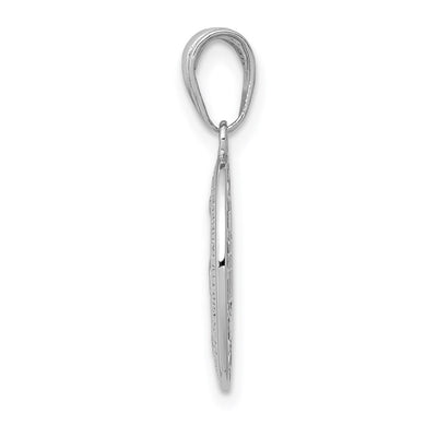 14K White Gold Miraculous Medal Pendant, 25 x 11mm