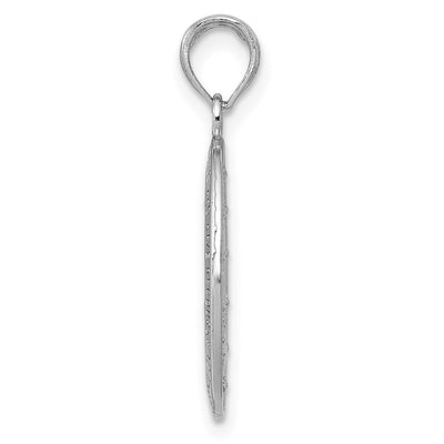 14K White Gold Miraculous Medal Pendant, 26 x 13mm