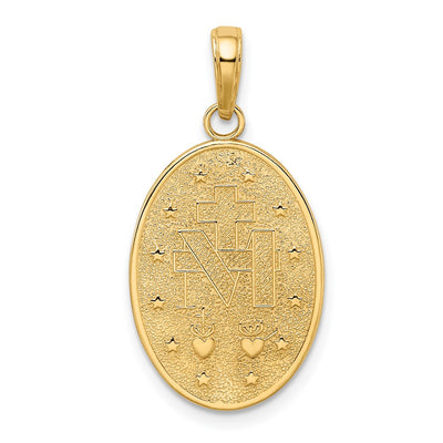 14K Miraculous Medal Pendant, 29 x 14.5mm