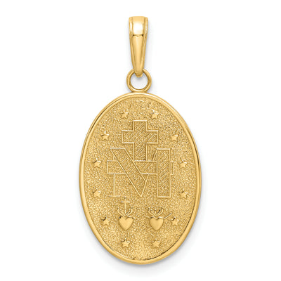 14K Red Enameled Miraculous Medal Pendant, 28.23 x 14.22mm