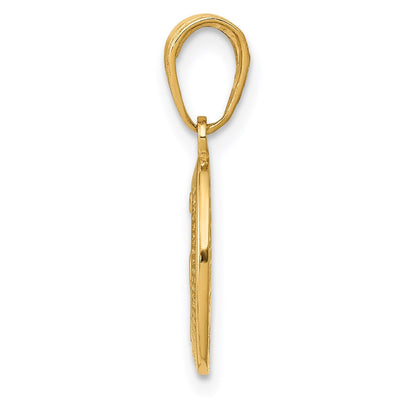 14K Miraculous Medal Charm, 21 x 8mm