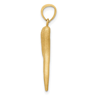 14K Solid Diamond-cut Italian Horn Charm