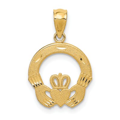 14K Claddagh Charm, 22 x 14mm